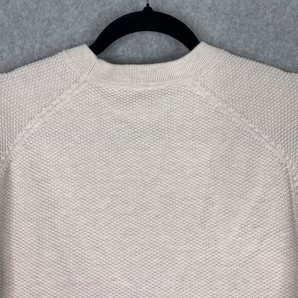 Lululemon Sweater Mens L Natural Ivory Textured Knit Classic Fit Crewneck - Picture 5 of 6